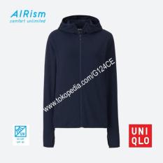 Jaket Wanita Uniqlo Airism Hoodie Uv Cut Mesh 188210 199029 Navy - Qo6xcz