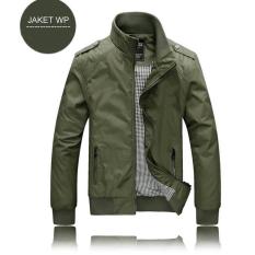 Jaket Waterproof Casual Hijau Army Polos. Tersedia 6 Warna Pilihan. Distro Bandung