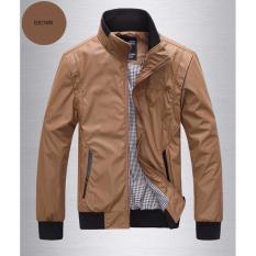 Jaket Wp Coklat Polos Keren Pria Bagus All Club Bola Anti Air Parasut