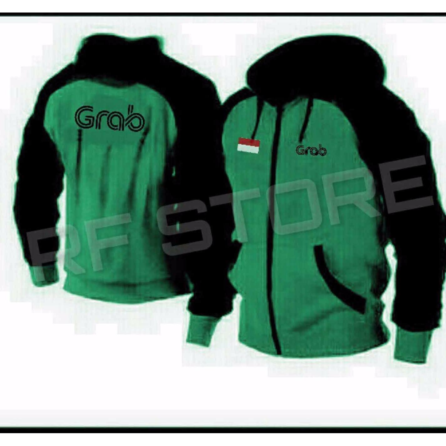 JAKET ZIPER GRAB  KOMBINASI LOGO INDONESIA