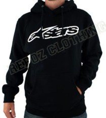 JAKET ZIPPER SWEATER HOODIE JUMPER HITAM ALPINESTAR