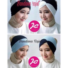 J&C Bandana Rajut 2tone 2 in 1 Kualitas Premium / Ciput Hijab rajut / Ciput Anti Pusing
