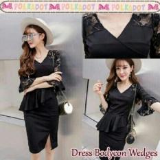 J&C Dress Bodycon Wedges / Dress Korea / Baju Pesta / Gaun Pesta / Casual Dress / Kemeja Dress / Dress Import / Gaun Import
