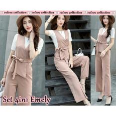 J&C Setelan 4in1 Emily / Setelan Rompi / Rompi Wanita / Baju dan Celana / Setelan Wanita /