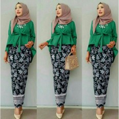 J&C Setelan Rolinda / Kebaya Muslim / Rok Batik / Setelan Kebaya 2 in 1 / Baju Pesta / Rok Panjang Batik / Baju Muslim / Hijab Style / Hijab Fashion