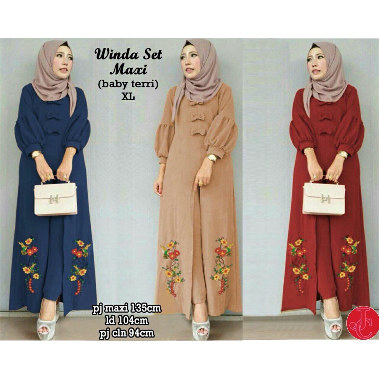 J&C Setelan Winda Set Maxi / Setelan Wanita / Setelan Baju Muslim / Setelan Muslim / Hijab Fashion / Hijab Style / Blouse Muslim / Baju Celana