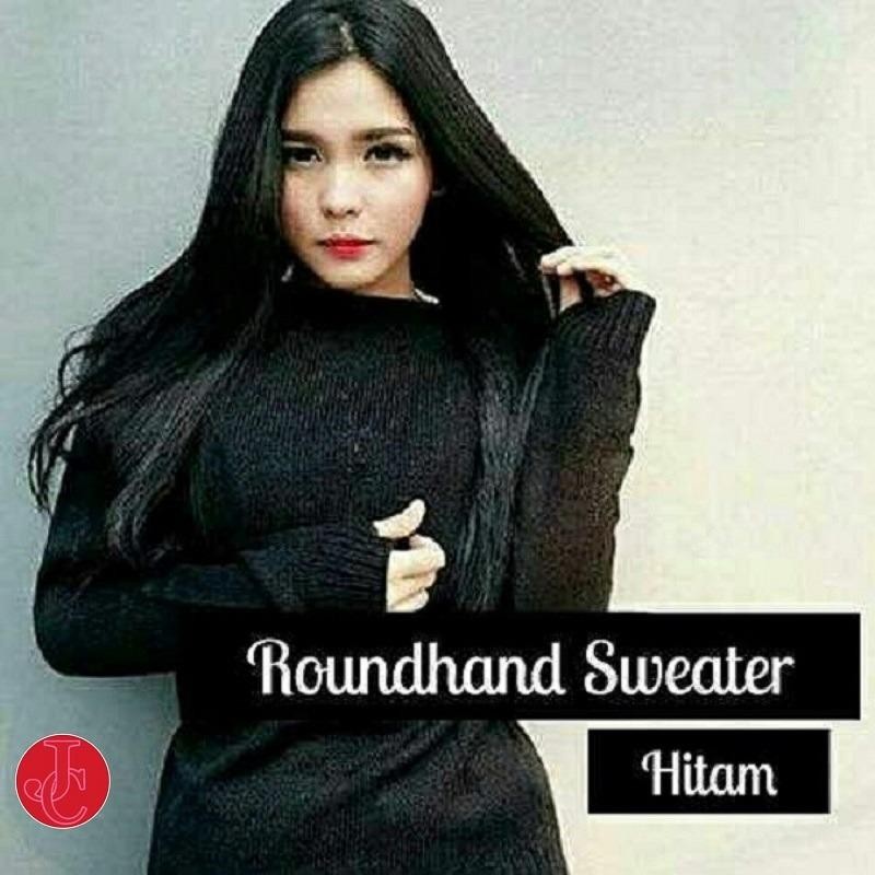 J&C Sweater Wanita Roundhand /Thumb Hand / Baju Hangat / Baju Tebal / Sweater Panjang / Kaos Sweater / Sweater Rajut