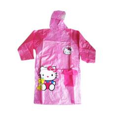 Jas Hujan Anak Karakter Hello kitty Model Terusan ada tempat tas warna Pink