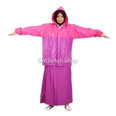 Jas Hujan Rok Valencia . Bentuk Setelan utk Perempuan Wanita Muslimah terlaris