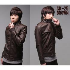 Jas Premium - Leather Jacket Brown Trend Fashion Korean SK-25 - Coklat