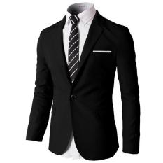 Jas Pria Men's Stylish Slim Fit One Button - Hitam