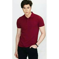 Kaos Polos Polo Shirt Lengan Pendek Model Terbaru/Murah Pria/wanita- Maroon