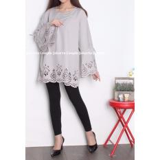 JC - Baju Big Size XXXL Jumbo Salwa Abu Lasercut XXXL Blouse Jumbo Blouse Murah