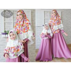 JC - Baju Couple Ibu Dan Anak Syari Lisa Purple Family Mom & Kid Family Terbaru