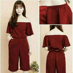 JC- Baju Wanita Vita Modis Maroon ( Baju Nyatu Sama Celana )