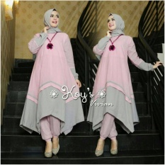 JC - Gamis Vivi Pin 3 in 1 Set ( Baju +celana+pasminah)