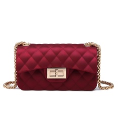 JCF Tas Fashion Import Anak Remaja Dan Wanita Dewasa Chevron Dove Matte Mewah Cantik Jelly Sling Teenager And Adult Mini Candy Bag Import Selempang Badan - Red Maroon