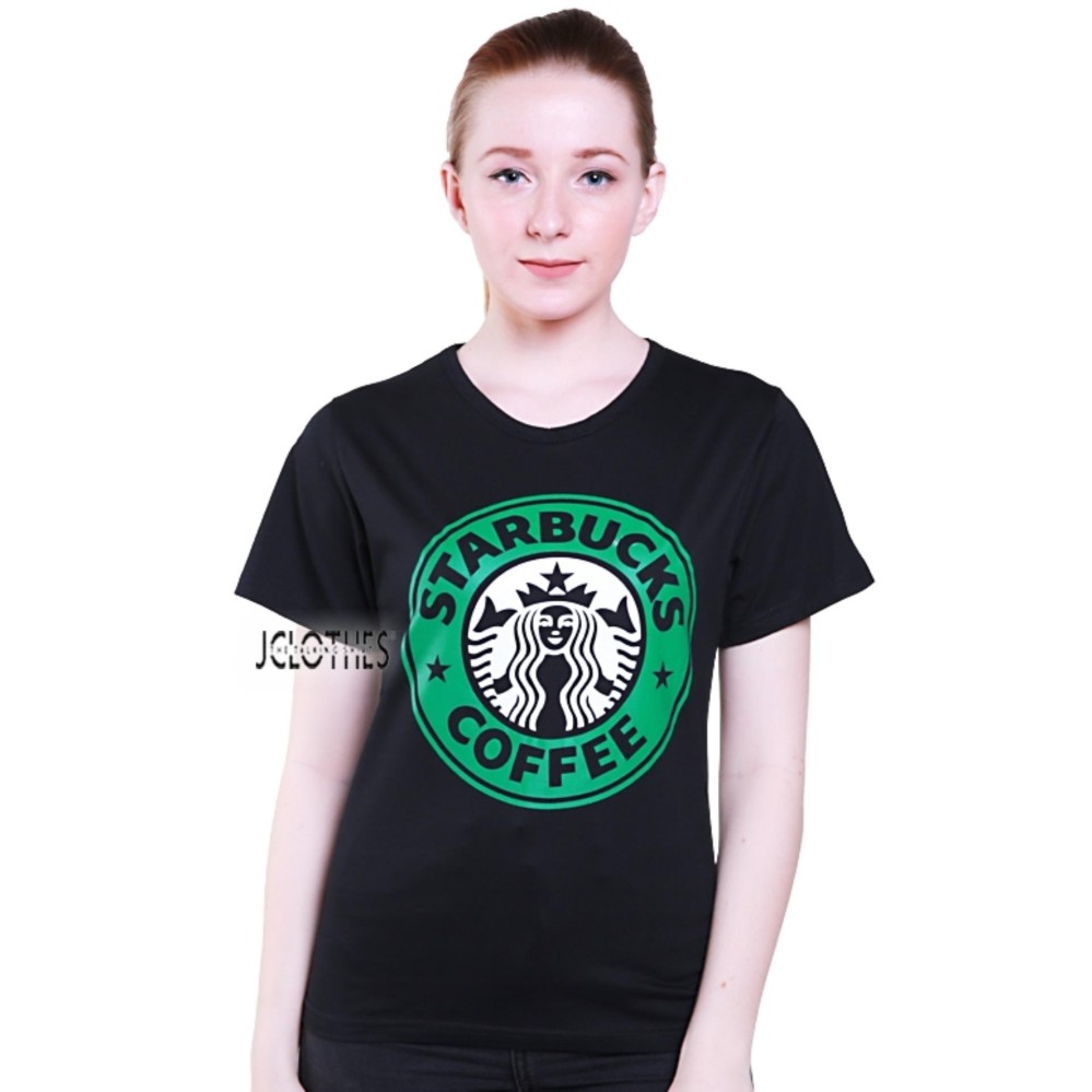 JCLOTHES Kaos Cewe / Tumblr Tee / Kaos Wanita Star Bucks - Hitam