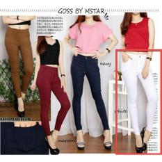 Jeans Legging Wanita MURAH / Legging pants / Celana Panjang Cewek Polos / Celana Lebaran / Bawahan Cewek (persu ansje NPBM) NR D30 - Putih D3C