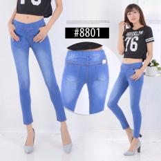 NJ - Celana Legging Jeans Wanita Bahan Bagus Murah - Ice Blue