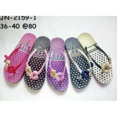 Jelly Sandal Premium Triple Lily - Sandal Jepit Karet Import Murah New