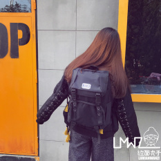 Jepang Dan Korea Selatan Kampus Siswa Gadis Kasual Kebugaran Tas Ransel Ramen (Hitam)