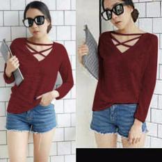 Jessica Blouse Meica - Maroon - Best Seller - Harga Grosir