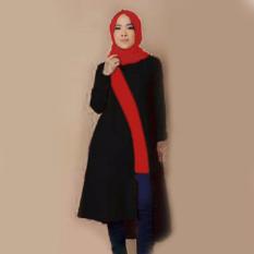 Jessica Fashion Tunik Kanza+Pashmina-Tanpa Celana - Hitam