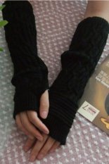 Jetting Buy Setengah Lengan Sarung Tangan Sarung Rajutan Wol Hitam