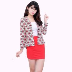 Jfashion Blazer batik Gaya Korea Tangan Panjang wanita dewasa - Azayaka