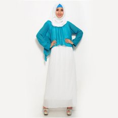 Jfashion Long Dress Gamis Maxi tangan Panjang Sifon Kombinasi - Gamis Teana