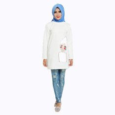 Jfashion Midi Dress Selutut Tangan Panjang Printing - Dress scuba