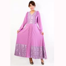 Jfashion Long dress Gamis maxi Kombinasi Corak Simpel Elegan - Yuni