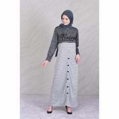Jfashion Gamis Kombinasi warna plus printing tangan Panjang - Vintage