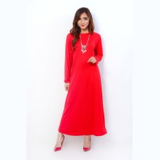 Jfashion Long Dress Gamis Maxi Tangan Panjang Polos - Maxi Polos