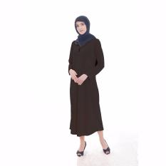 Jfashion Gamis Maxi with zipper Hitam