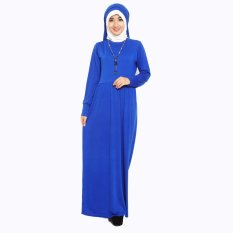 Jfashion Long Dress Gamis Maxi tangan Panjang Plus Hijab - Gamis spandek