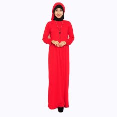 Jfashion Long Dress Gamis Maxi tangan Panjang Plus Hijab - Gamis spandek