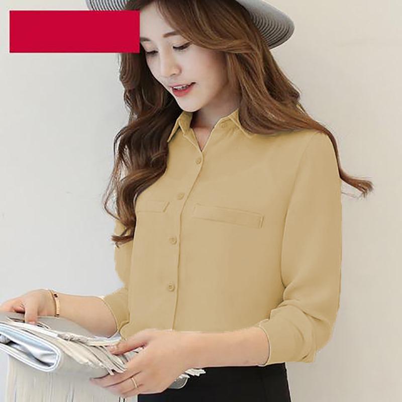 Jfashion Kemeja Tangan Panjang Gaya Korea Kancing full - Ummi