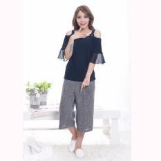 Jfashion Blus Sifon Kombinasi Gaya Korea Model Sabrina - Estrella