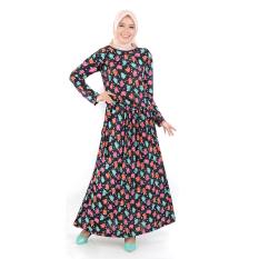 Jfashion Long Dress Gamis Maxi corak Bunga Variasi Tali - Hermione