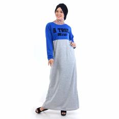 Jfashion Long Dress Gamis maxi Kombinasi warna plus printing - True Love