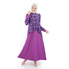 Jfashion Long Dress Gamis Maxi Krah Shanghai Variasi Seleting - Zaskia