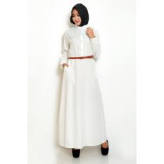 Jfashion Long Dress Gamis Maxi Tangan Panjang Wanita Dewasa - Chambray