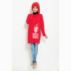 Jfashion Midi Dress Selutut Tangan Panjang Printing - Dress scuba