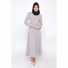Jfashion Premium Gamis Polos variasi renda tangan Panjang - Diana Abu Muda