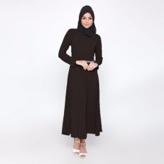 Jfashion Premium Gamis Polos variasi renda tangan Panjang - Diana Hitam