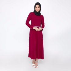 Jfashion Premium Gamis Polos variasi renda tangan Panjang - Diana Marun