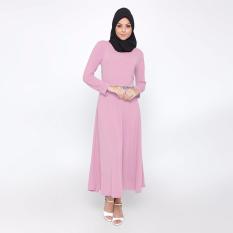 Jfashion Premium Gamis Polos variasi renda tangan Panjang - Diana Pink