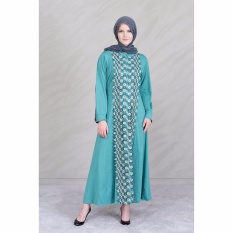 Jfashion Premium Gamis Variasi renda tangan Panjang - Jelita Hijau tosca